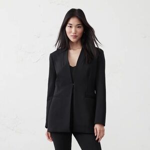NWT! Banana Republic Black Ponte Collarless Blazer - Multiple Sizes 💙